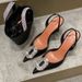 Women's Shoes Oval Rhinestone Buckle Closed Toe Sandals Celebrity Pointed Toe Stiletto Hollow Banquet High Heels_vogvips.com
