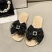 Women's Shoes Version Of Outdoor Slippers Summer New Bow Slippers For Women To Go Out At Home Fashionable And Versatile Trendy Leisure_vogvips.com