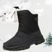 2025 Outdoor Winter Black Comfortable Snow Boots, ,Men's Camouflage Printed Winter Mid-top Fleece Thickened Cotton Shoes, Anti-slip Boots_vogvips.com