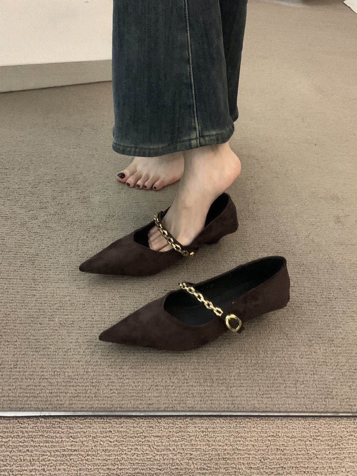 Single Shoe Women's 2026 Shoes, Autumn Style, French Elegance, Pointed Toe, Medium Heel_vogvips.com