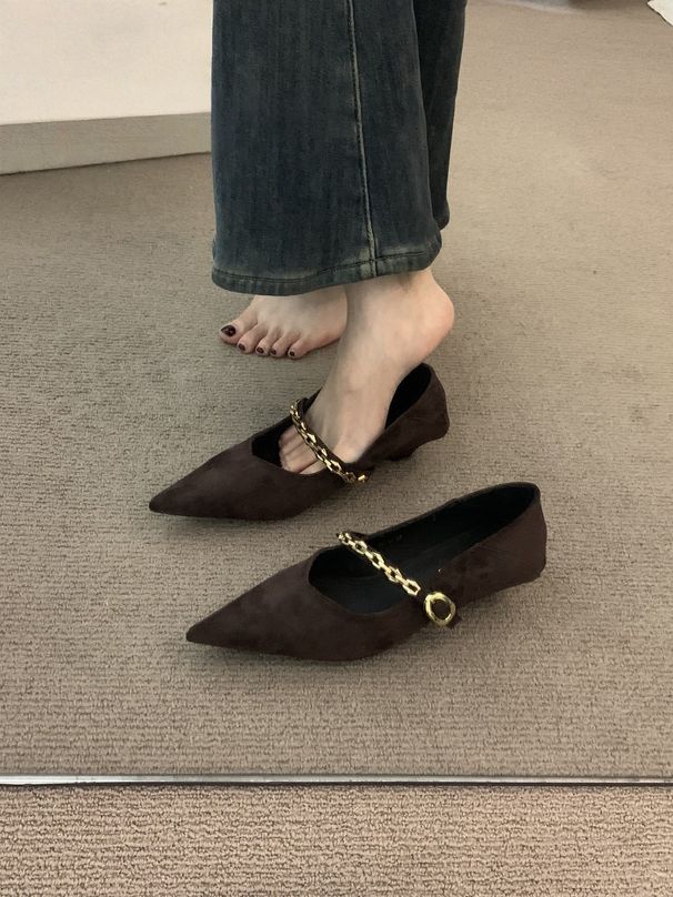 Single Shoe Women's 2026 Shoes, Autumn Style, French Elegance, Pointed Toe, Medium Heel_vogvips.com