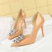 638-K59 Sexy Banquet Pointed High Heels Water Diamond Shallow Mouth Temperament Women's Lacquer Leather Bright Surface_vogvips.com