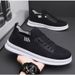 Men's Summer Breathable Sports Slip-On Shoes Odor Resistant Mesh Soft Sole Black Casual Flat Footwear_vogvips.com