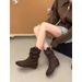 2026 Vintage Slouchy Short For Women Autumn Winter New Fashion Versatile Casual Wrinkled Western Cowboy Boots_vogvips.com