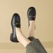 cameido Sheepskin British horsebit casual loafers, slip-on deep-mouth uniform single shoes for autumn 2024_vogvips.com