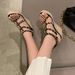 Women's plus Size Wedge Sandals European American Style Roman Espadrille Studded T Strap Versatile Platform Heeled Shoes White Black Red_vogvips.com
