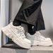 Spring 2026 Men’s Casual Sneakers — Round Toe, Colorblock Design, Breathable Mesh Lining, PVC Injection-molded Sole, Low-heel Lace-up Fit_vogvips.com