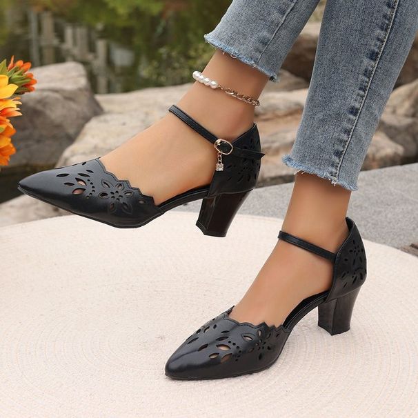 Plus-size 2021 New Model European And American Solid Color Thick-soled Cross-strap Women's Sandals Wish Size 43_vogvips.com
