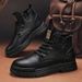 European Warm Series Martin Autumn Winter High-top British Style Casual Shoes Men's Soft Leather Brown Outdoor Work Short Boots_vogvips.com