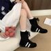 Women Boxing Boots Miting Boxing For Women Outdoor Flat Mid-Calf Martin Casual Training Shoes Autumn Stylish Lace-Up Short Boots_vogvips.com