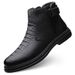 Large Size High-top Crocodile Leather Shoes Men's Side Zipper Pullover Martin Boots Velvet Leather_vogvips.com