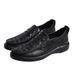 Crocodile Pattern Casual Loafers Autumn Top Layer Cowhide Leather Soft Sole Slip-On Lazy Men's Single Shoes_vogvips.com
