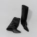 Women's Dark Aesthetic Black Knee High Boots With Pointed Toe And Platform Heel Edgy Gothic Straight Cut Riding Boots Fashionable Chunky Heel Boots_vogvips.com