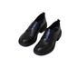 Velcro Sports Tire Sole Loafers Women's Thick Heel Small Leather Shoes High Heel Women's Shoes_vogvips.com