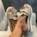2022 Summer New European And American Style Bowknot Beach Sandals Thick-Soled Wedge Heel Rope Large Size Women's_vogvips.com