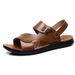 Sandals For Men In Summer 2025, New Men's Soft Leather Casual Beach, Dual-use Fashion Slippers, Polyurethane Soled_vogvips.com
