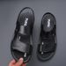 Genuine Leather 2025 Summer New Breathable Beach Soft Bottom Casual Slippers Men's Shoes_vogvips.com
