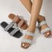 Rhinestone Chic Beach Holiday Peep-toe Flat Sandals For Women_vogvips.com