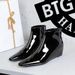 6632-1 Korean Style Fashion Versatile Hidden Wedge Heel Shiny Patent Leather Short Slimming Women's And Ankle Boots_vogvips.com