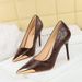 Women's Shoes Shallow Mouth Pointed Head Thin Heel Iron Head Metal Pointed Head Decorative Super High Heel Single Shoes_vogvips.com