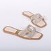Women's Shoes Plus Size Rhinestone Women's Sandals, New Style, Fashionable Square Toe, Flat, Summer Outer Strap Beach Slippers_vogvips.com