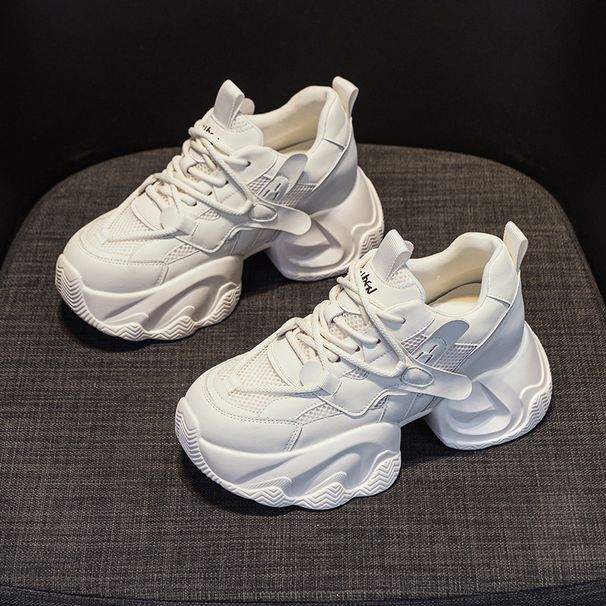 Dad Shoes Thick Sole Inner Height Increase 8cn Casual Versatile Style Lace-up Women_vogvips.com