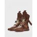 Vintage-Inspired Women's Duck Boots With Hidden Wedge - Lace-Up Ankle Combat Boots In Brown, Casual Western Style For Outdoor & Urban Wear_vogvips.com