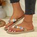 In-stock Foreign Trade , Bohemian Resort Style, Straw, Non-slip Flat Beach Flip-flops For Women_vogvips.com