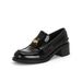 Grape Mom Same Style British Retro Women's Soft Leather Round Toe Small Coin Slip-On Heel Height-Increasing Thick Sole_vogvips.com