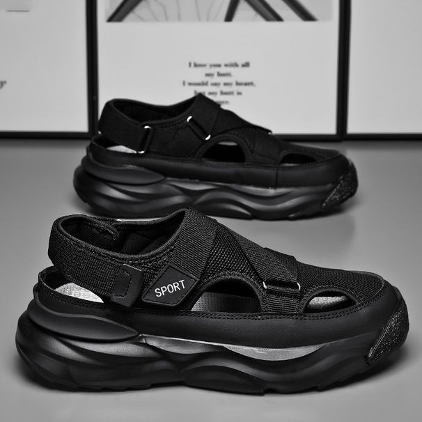 Men's Breathable Slip-On Sandals With Hook & Loop Closure - Lightweight & Comfortable For Casual Wear - Sizes 39-44_vogvips.com