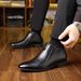 Men's Fashion Chelsea Boots With Side Zipper & Embossed Pattern - PU Leather Casual Boots For Men_vogvips.com