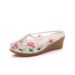 Ethnic Style Mesh Embroidered Cloth Shoes, Organza Patchwork Fabric, Summer Women's Cool Slippers_vogvips.com