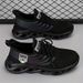 New Leisure With Fly Woven Mesh Surface, Breathable And Trendy Men's Shoes, Thick Sole, Lightweight, Plus Size, Low Top_vogvips.com