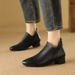 Autumn Winter New Thick Medium Heel Round Toe Short Back Zipper Fashion Martin Soft Leather Comfortable Women's Boots_vogvips.com
