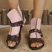 2025 Summer New European And American Flat Roman For Women, Large Size, Cross-Border Belt Buckle Short Fish-Mouth_vogvips.com