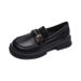 Platform Loafers Women's Retro British Style One-pedal Soft-soled Small Leather Shoes Large Size Women's Shoes_vogvips.com