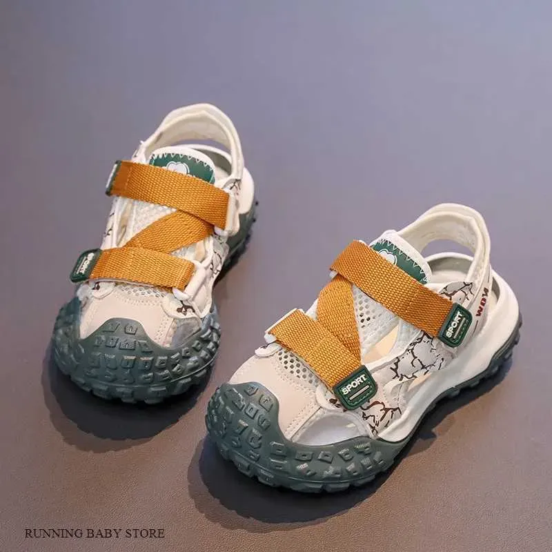 2026 Hollow Children Chunky Summer New Anti-slip Soft Bottom Boys Dad Sneakers Stripe Basketball Shoes Girls I05269_vogvips.com