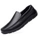New men's bean shoes leather cowhide casual shoes soft soles soft leather shoes white breathable shoes men's shoes_vogvips.com