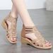 Leather Roman For Women Summer 2025 New Soft Sole Mom Shoes Fashionable Outdoor Women's Wedge Sandals_vogvips.com