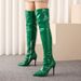 2023 Sexy Stiletto Side Zipper Fashion 40-48 Large Size Pointed Toe Patent Over-the-Knee Boots_vogvips.com