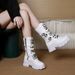 European American Cross-Border Thick-Soled Martin Boots For Women, Autumn And Winter New Round-Toe Belt Buckle_vogvips.com