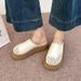New Summer Women Ladies Stylish Perforated Woven Chunky Platform Mule Clogs Round Toe Non Slip Casual Slide Slippres_vogvips.com