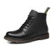 European Warm Series Men's Winter Boots With Fleece Lining, Thickened Martin Black Leather Work Boots, High-top Warm Cotton Shoes_vogvips.com