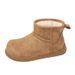 Snow Boots Women's Fur Integrated Fleece Thickened Bread Shoes Warm Cotton Shoes Women_vogvips.com