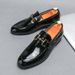 new 2026 Small Bright Autumn New Men's Large British Trendy Metal Buckle Casual Crocodile Leather Shoes_vogvips.com