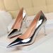 9511 A7 European And American Fashion Sexy Metal Heel High Heel Shallow Mouth Pointy Toe Nightclub Slim High Heels Women's Shoes Single Shoes_vogvips.com
