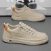 Spring New Breathable White Men's Versatile Thick Soled Sports Casual Leather Board Trendy Shoes_vogvips.com