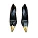 Black Patent Leather Metal Toe High Heels For Women 2025 New Slim Heel Pointed Shallow Mouth Single Shoe Sexy_vogvips.com