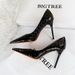 Shiny Lacquer Leather Woven Fine Super High Heel Shallow Mouth Pointed Head Sexy Nightclub Slim Women S Single_vogvips.com
