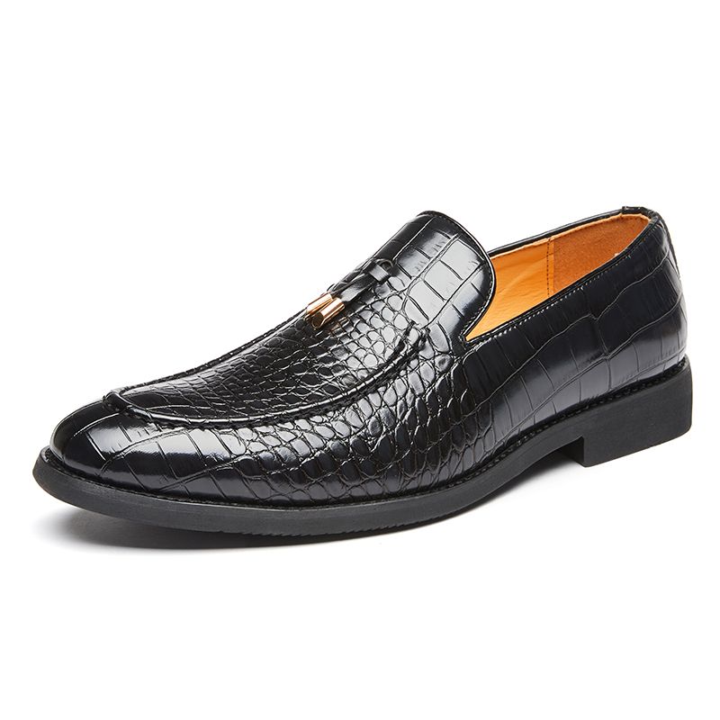 New Fashion Genuine Leather Tassel Business Casual Loafer Shoes For Men Black Business Formal Leather Shoes For Daily Office Casual Men's Shoes For Dr_vogvips.com